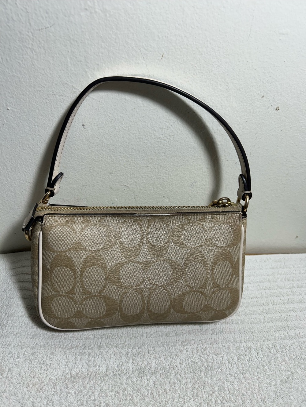 Coach Beige/Tan Signature Mini Wristlet - Picture 8 of 8